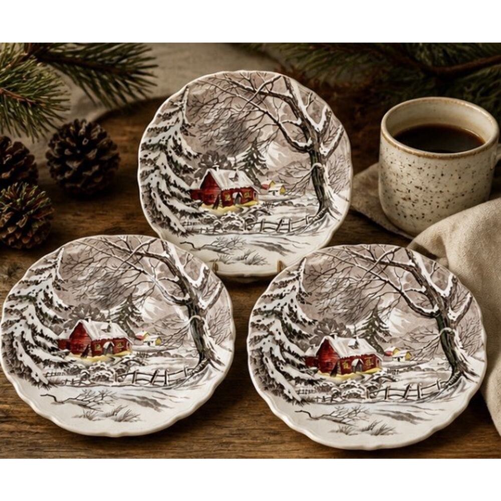 Vintage J&G Meakin "Welcome Home" Staffordshire England Set Of 3 Bread Plates 7”